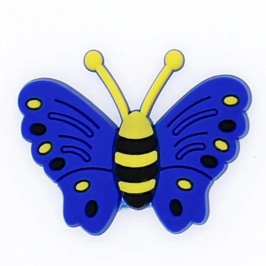 Butterfly Open Blue Shoe Charm