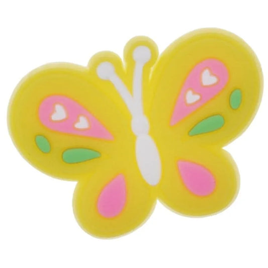 Butterfly Open Yellow/Pink Shoe Charm
