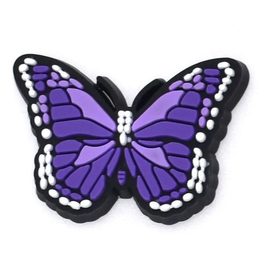 Butterfly Flying Purple Shoe Charm
