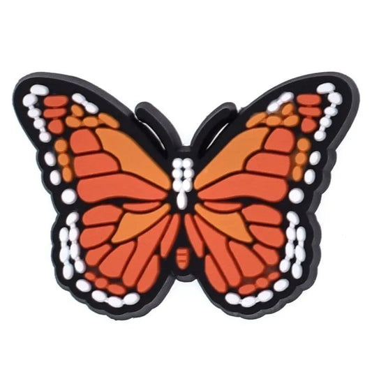Butterfly Flying Orange Shoe Charm