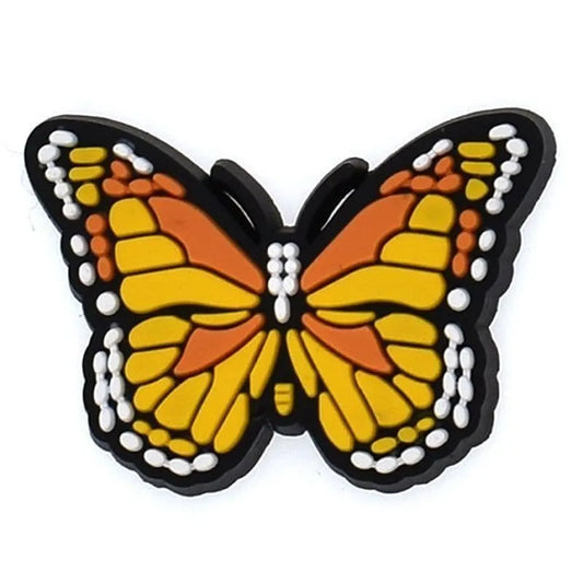 Butterfly Flying Yellow Shoe Charm