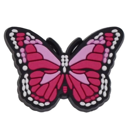Butterfly Flying Red/Pink Shoe Charm