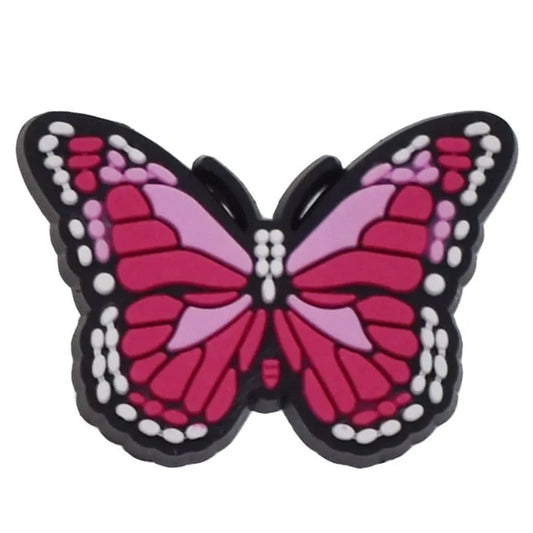 Butterfly Flying Red/Pink Shoe Charm