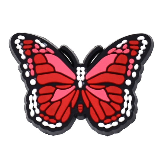 Butterfly Flying Red/Red Shoe Charm