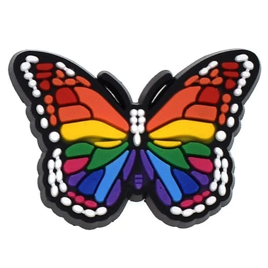 Butterfly Flying Mult- Coloured Shoe Charm