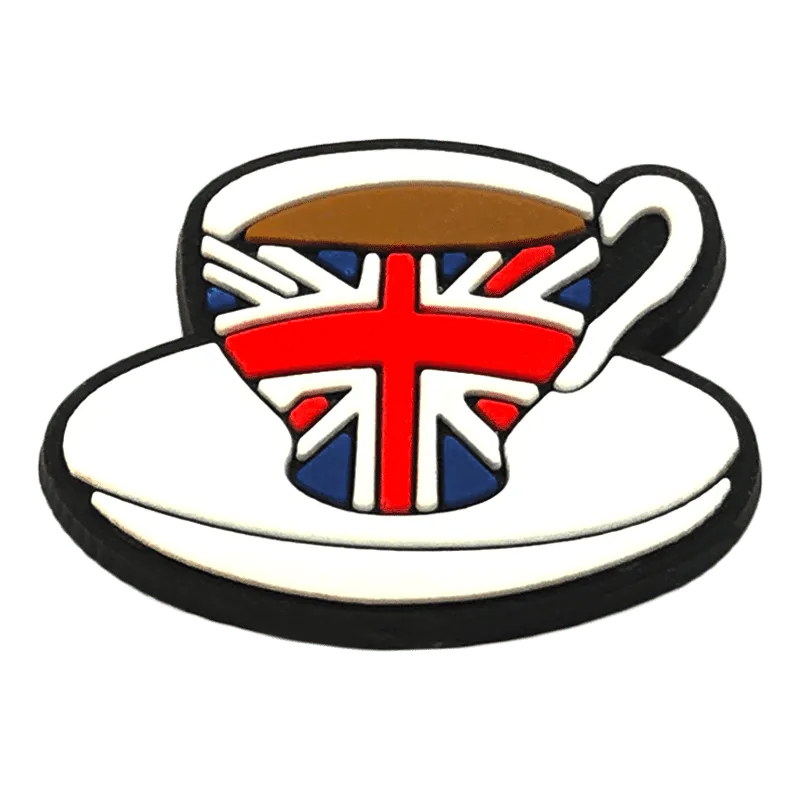 Union Flag Tea Cup British Food Shoe Charm