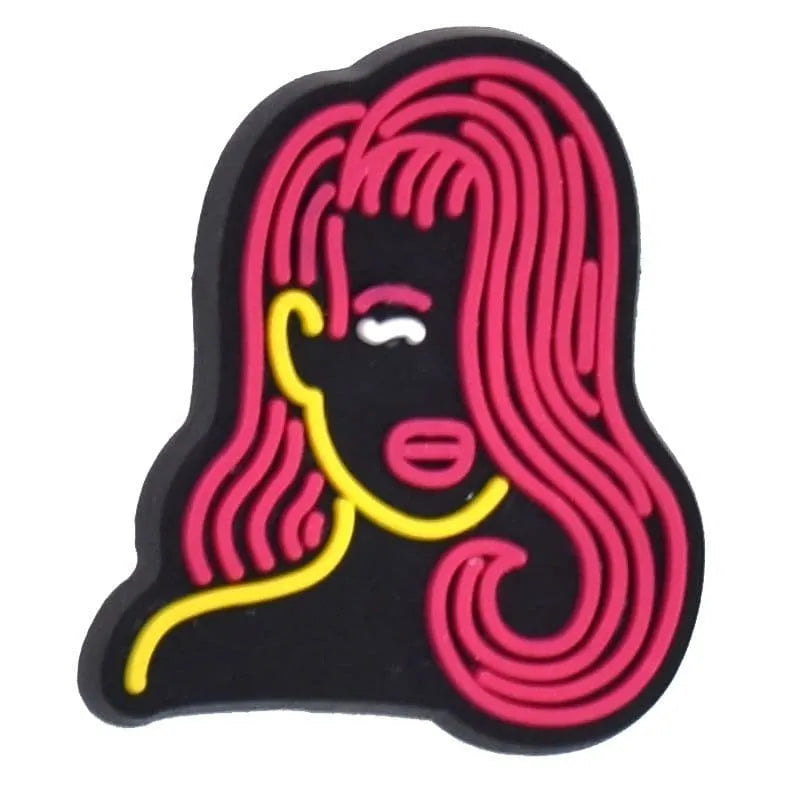 Red Hair Silhouette Shoe Charm