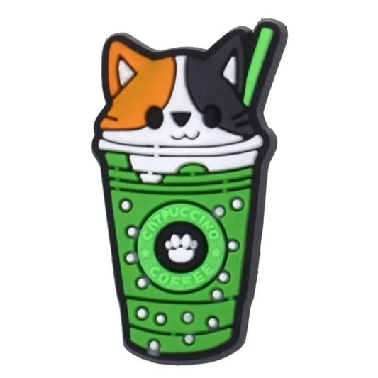 Catpuccino Coffee Orange/Black Shoe Charm