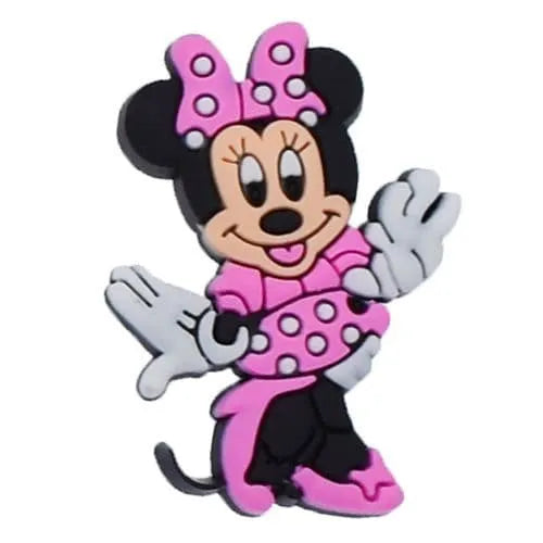 Minnie Mouse'S Courtsey With Pink Ribbon Shoe Charm