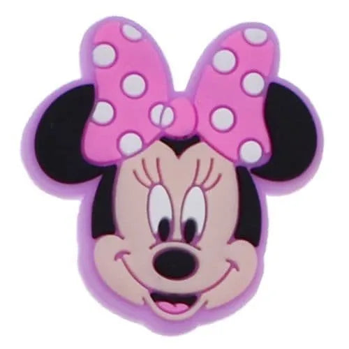Smiling Minnie Mouse With Pink Ribbon Shoe Charm