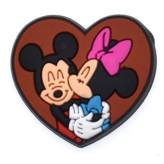 Love Heart Minnie kisses Mickey Mouse shoe charm