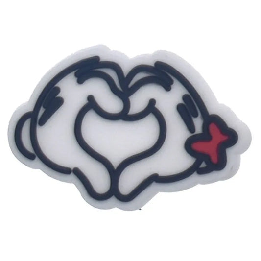 Mickey Mouse Love Heart Hands Shoe Charm