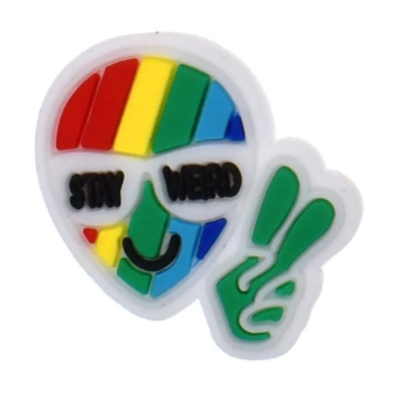 Stay Weird Alien Victory Shoe Charm