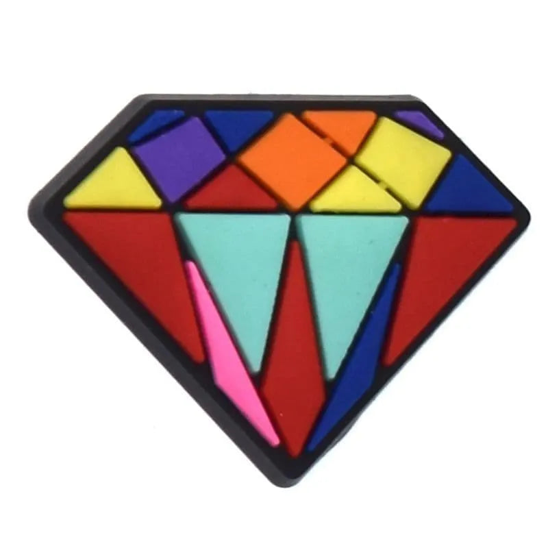 Diamond In Rainbow Colours Shoe Charm