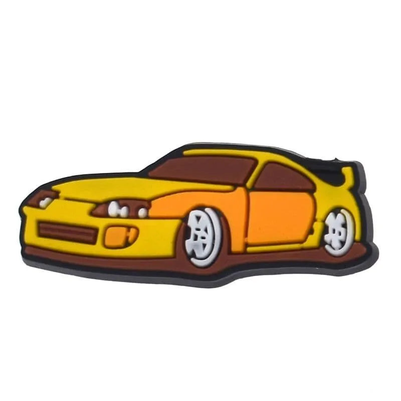 Yellow Toyota Supra Car Shoe Charm