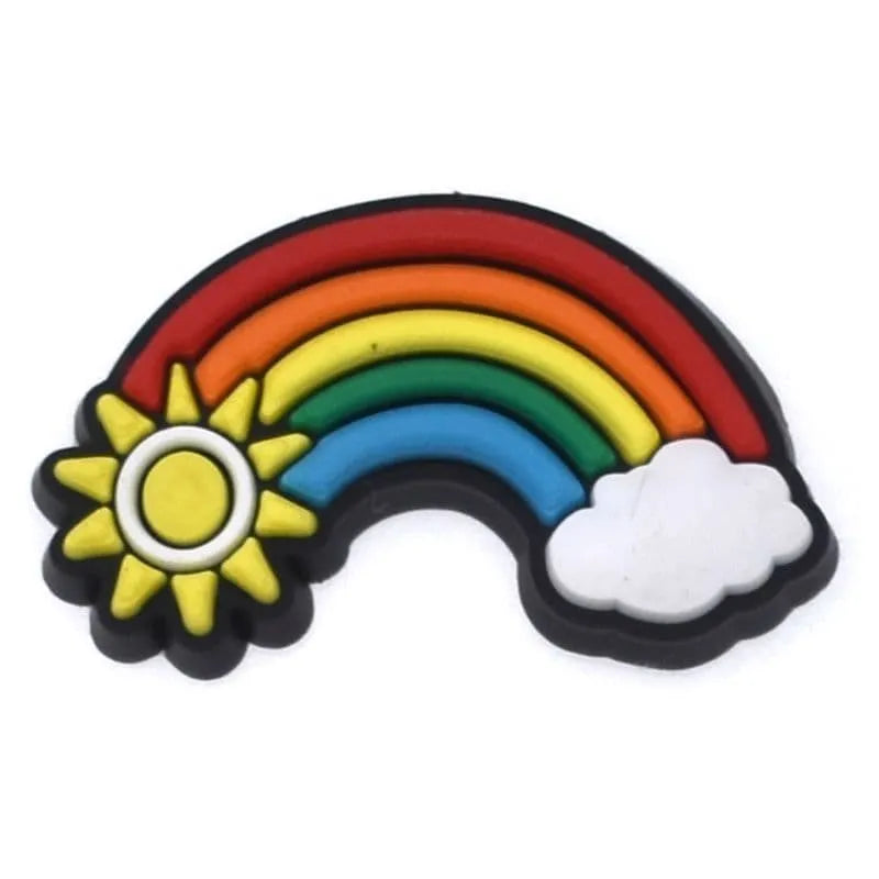 Rainbow Sun & Cloud Shoe Charm