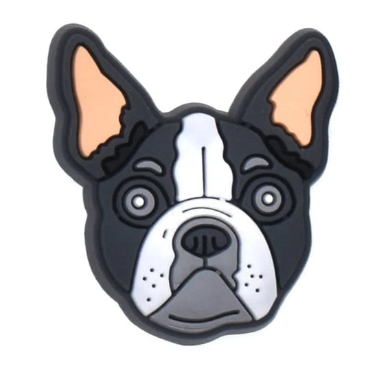 Dog Face, Pink Ears Shoe Charm