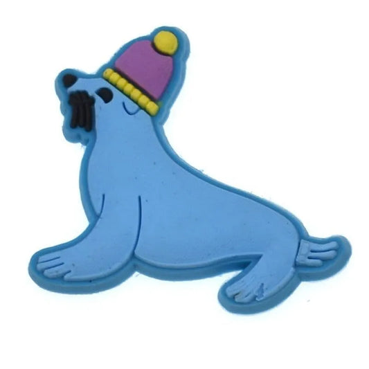Blue Seal With Hat Shoe Charm