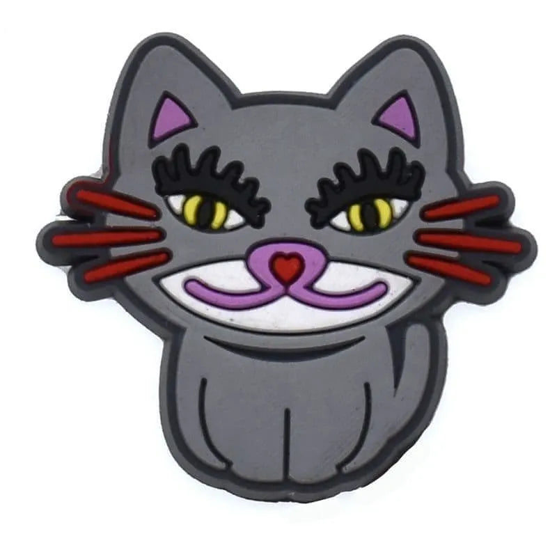 Grey Pussy Cat Shoe Charm