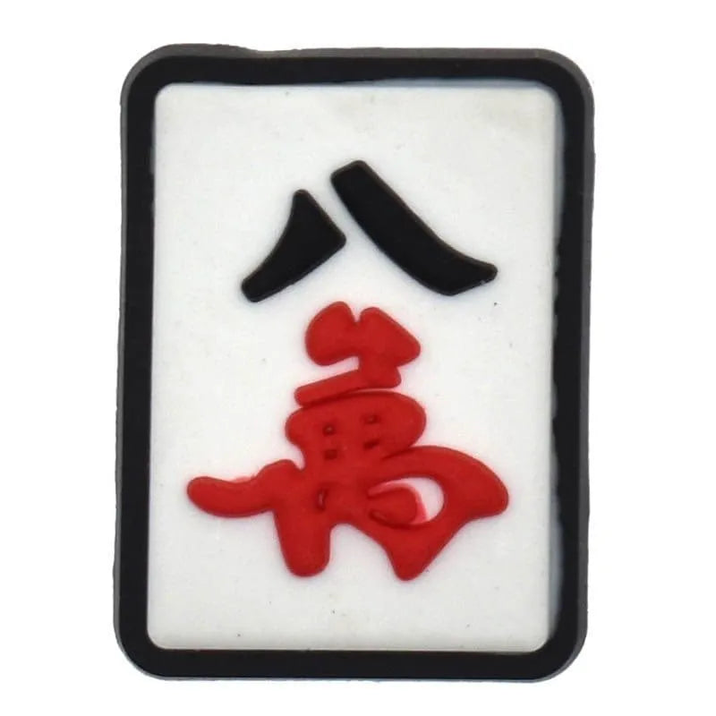 Mahjong Tile Black/Red Shoe Charm
