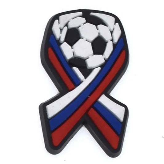 Footbal Ribbon Shoe Charm