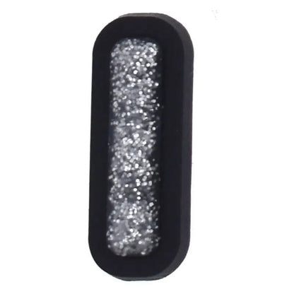 Shoe charm - A-Z CAPITAL LETTERS, Sparkle silver on Black