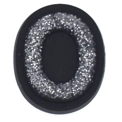Shoe charm - A-Z CAPITAL LETTERS, Sparkle silver on Black