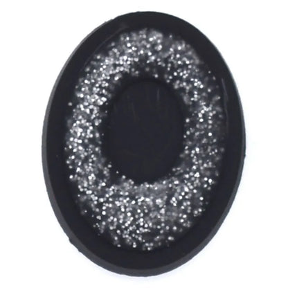 Shoe charm -NUMBERS, Sparkle Silver on Black