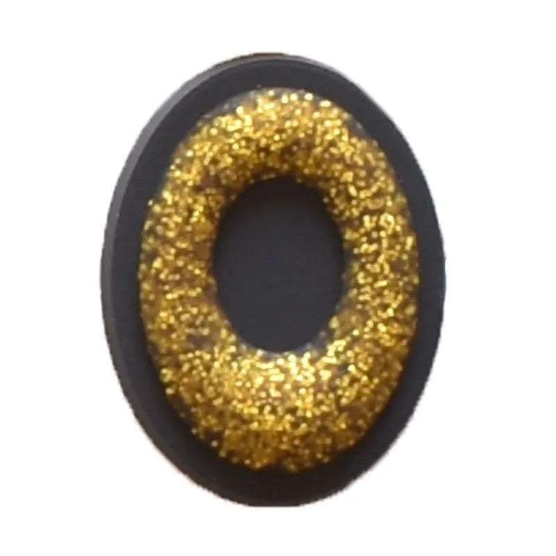 Shoe charm -NUMBERS, Sparkle Gold on Black