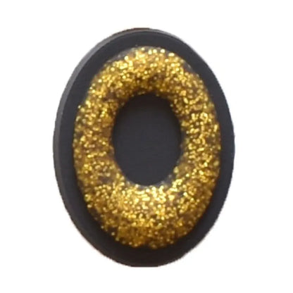 Shoe charm -NUMBERS, Sparkle Gold on Black