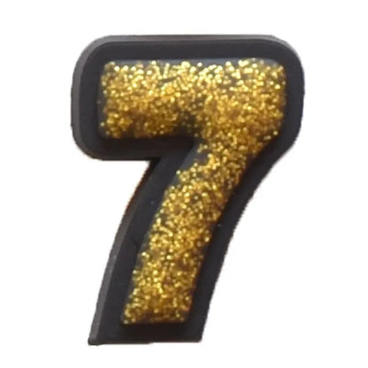 Shoe charm -NUMBERS, Sparkle Gold on Black