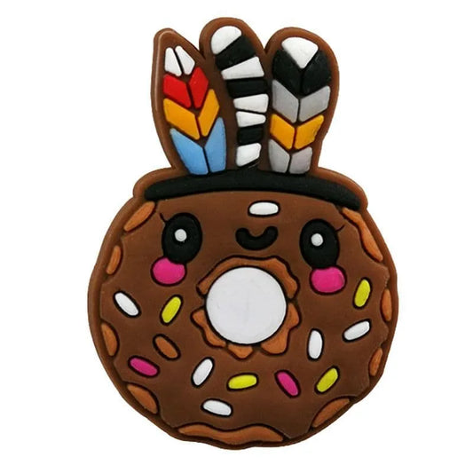 Chocolate Iced Donut Shoe Charm