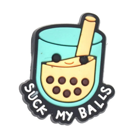 Bubble Tea Blue Shoe Charm