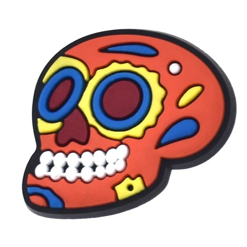 Mexican Calevera Decorated Skull Shoe Charm