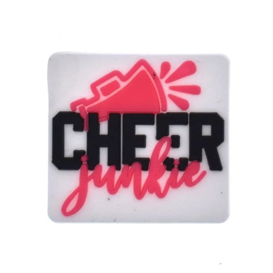 Cheer Junkie Megaphone Black/Pink Shoe Charm