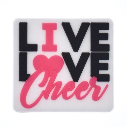 Live Love Cheer Black/Pink Shoe Charm