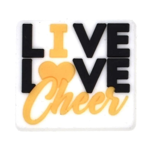 Live Love Cheer Black/Yellow Shoe Charm