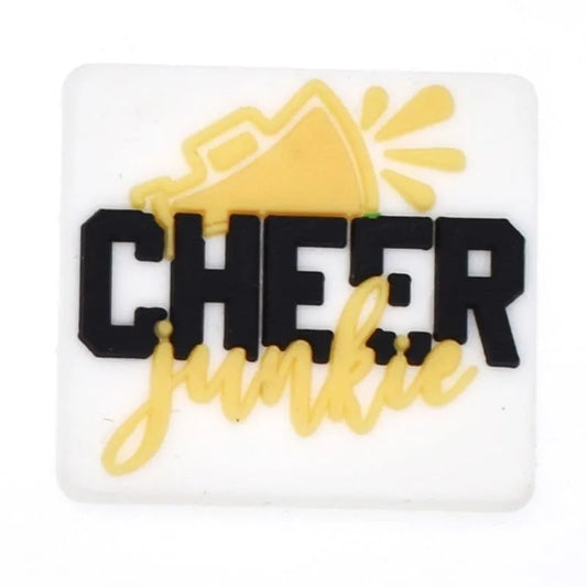 Cheer Junkie Megaphone Black/Yellow Shoe Charm