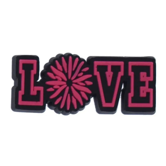 Love Pompom Black/Red Shoe Charm