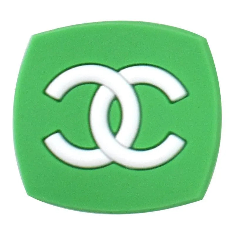 Chanel Double C Badge Green Shoe Charm