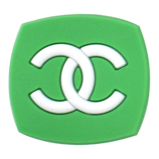 Chanel Double C Badge Green Shoe Charm