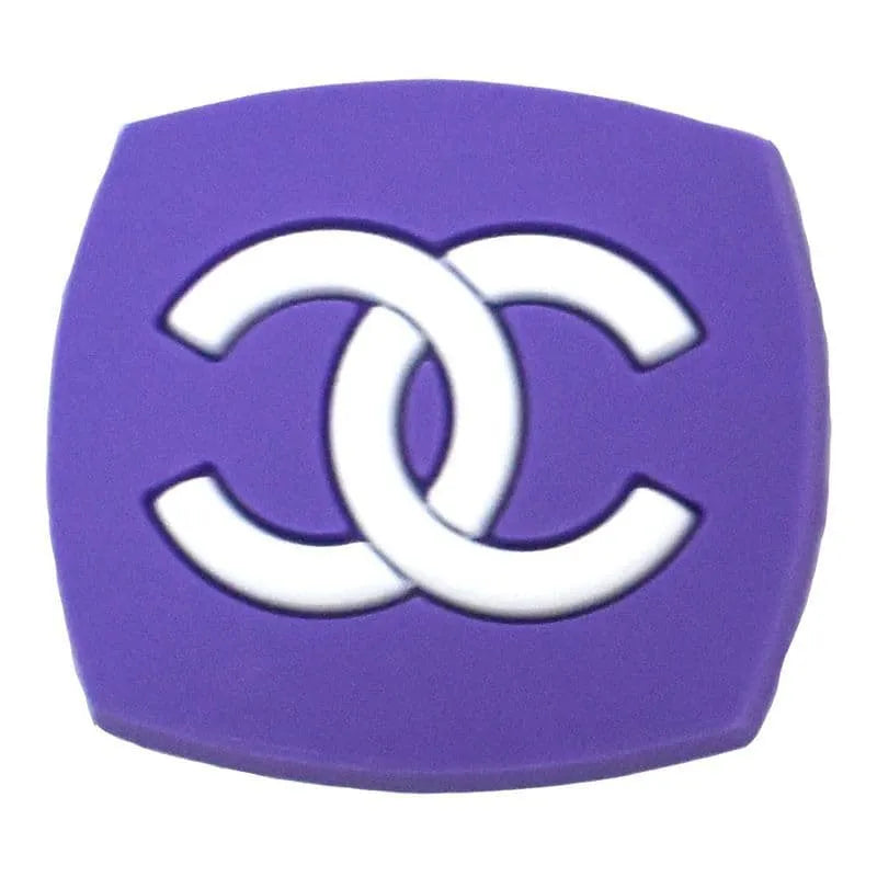 Chanel Double C Badge Purple Shoe Charm