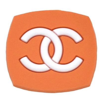 Chanel Double C Badge Orange Shoe Charm