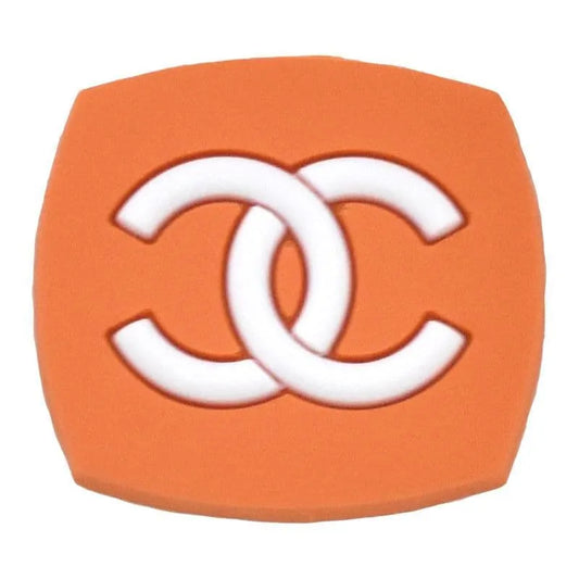 Chanel Double C Badge Orange Shoe Charm