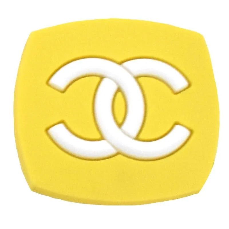 Chanel Double C Badge Yellow Shoe Charm