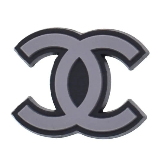 Chanel Double C Stylized Grey Shoe Charm