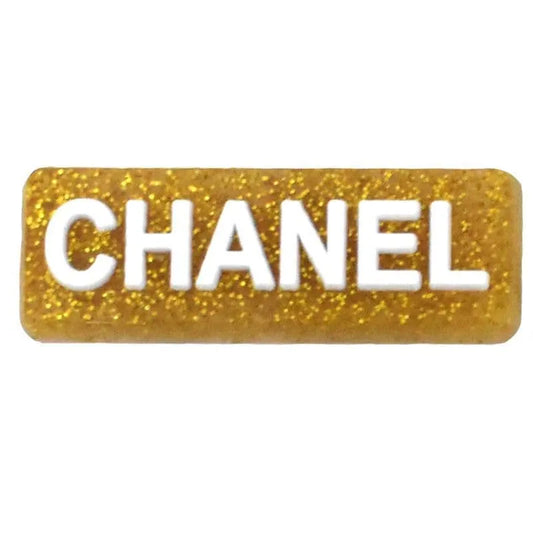 Chanel Speckled Gold Bar Shoe Charm