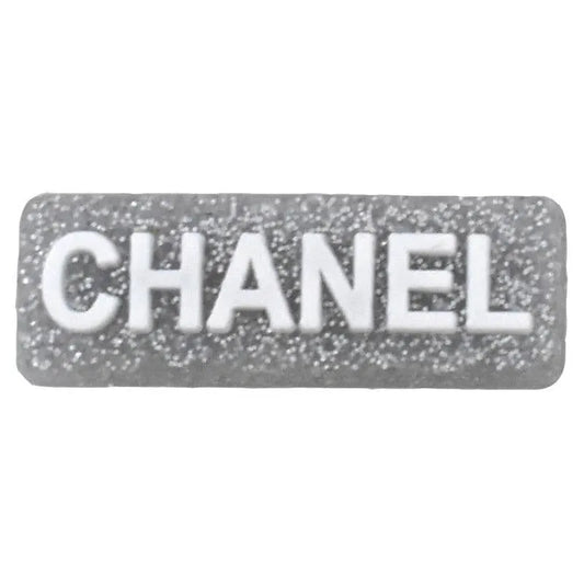 Chanel Speckled Silver Bar Shoe Charm