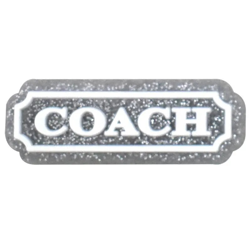 Coach White On Speckled Silver Bar Shoe Charm