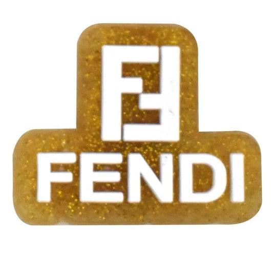 Fendi Italian Luxury Speckled Gold Shoe Charm